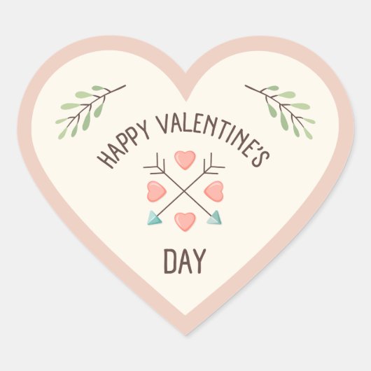 Happy Valentinesの日 – 矢印 ハートシール (正面)