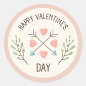 Happy Valentinesの日 – 矢印 ラウンドシール (正面)