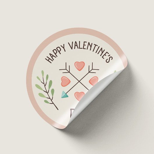 Happy Valentinesの日 – 矢印 ラウンドシール