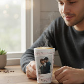 Happy Valentinesデーロマンチックモダンスタイリッシュな写真 カフェラテマグ