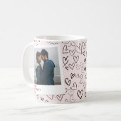 Happy Valentinesデーロマンチックモダンスタイリッシュな写真 コーヒーマグカップ (正面左)