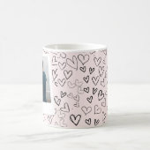 Happy Valentinesデーロマンチックモダンスタイリッシュな写真 コーヒーマグカップ (中央)