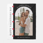 Happy Valentinesデーロマンチックモダンスタイリッシュな写真 フリースブランケット (正面)