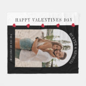 Happy Valentinesデーロマンチックモダンスタイリッシュな写真 フリースブランケット (正面(横))