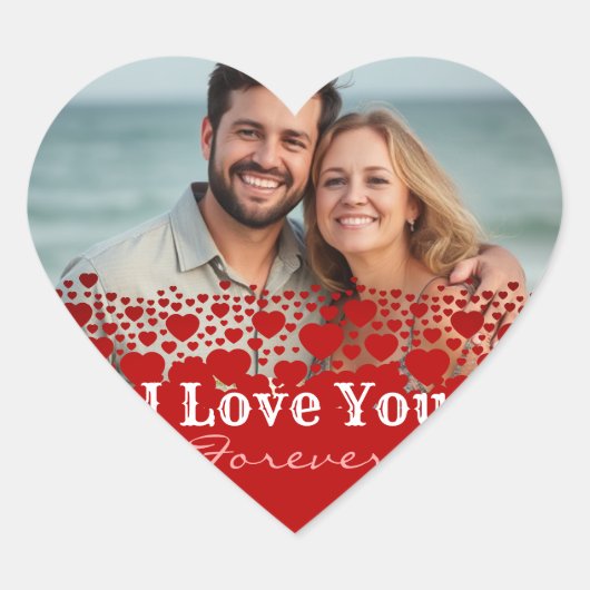 Happy Valentinesパーソナライズされた Day写真 ハートシール (正面)
