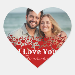 Happy Valentinesパーソナライズされた Day写真 ハートシール