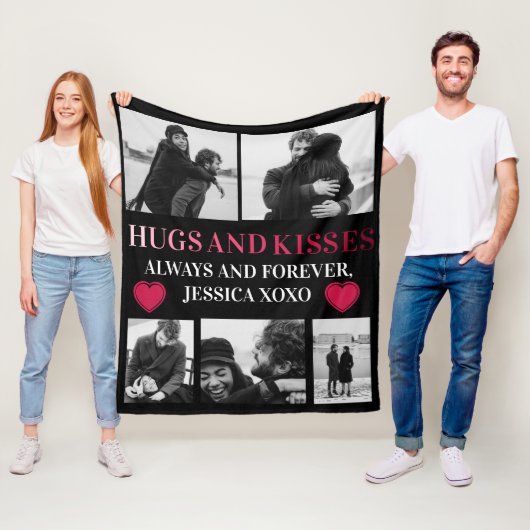 Happy Valentinesパーソナライズされた's Day 5写真 フリースブランケット (インサイチュ)