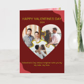 Happy Valentines写真折り畳みグリーティングカード カード (正面)