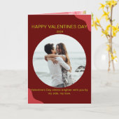 Happy Valentines写真折り畳みグリーティングカード カード (黄色い花)