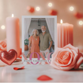 Happy Valentines モダン Pink写真 シーズンカード