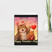 Happy Valentines 2026 Cute Cat Capybara Party Art  カード (正面)