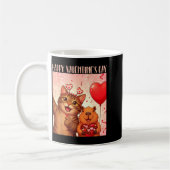 Happy Valentines 2026 Cute Cat Capybara Party Art  コーヒーマグカップ (左)