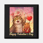 Happy Valentines 2026 Cute Cat Capybara Party Art  マグネット (正面)