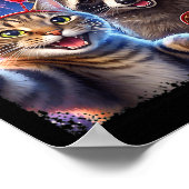 Happy Valentines 2026 Cute Cat Raccoon Party Art  ポスター (角)