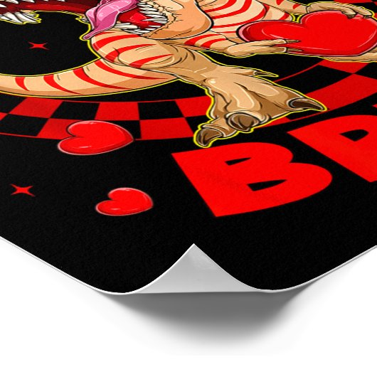 Happy Valentine's Bruh Funny Dinosaur Valentine Me ポスター (角)