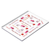 Happy Valentine's Couple Hearts Spiral Notebook  ノートブック (左側)