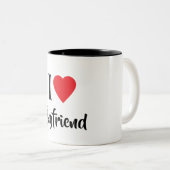 Happy valentine's cute red heart  ツートーンマグカップ (正面右)