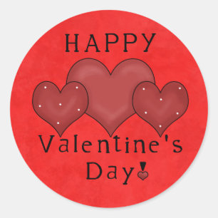 Happy Valentines Dayステッカー ラウンドシール