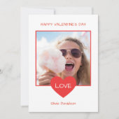 Happy Valentines Dayハートフォトフレーム シーズンカード (正面)