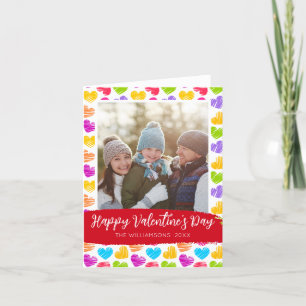 Happy Valentines Dayモダン鮮やかハート写真 シーズンカード