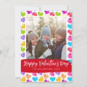 Happy Valentines Dayモダン鮮やかハート写真 シーズンカード (正面)