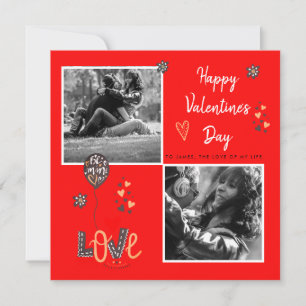 Happy Valentines Dayモダン Photo Love Red シーズンカード