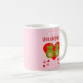 HAPPY VALENTINE'S DAY かわいい洋ナシのクマのペア コーヒーマグカップ (正面右)