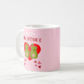 HAPPY VALENTINE'S DAY かわいい洋ナシのクマのペア コーヒーマグカップ (正面左)