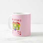 HAPPY VALENTINE'S DAY かわいい洋ナシ くま ペア LGBT コーヒーマグカップ (正面左)
