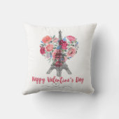 Happy Valentines Day|エッフェルタワー|花ハート クッション (裏面)