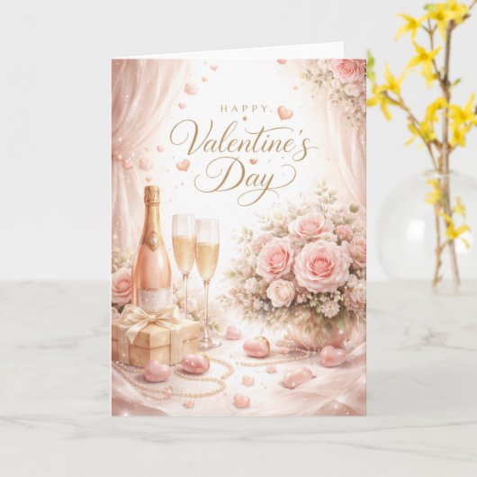 Happy Valentine's Day  カード (黄色い花)