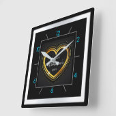 Happy Valentine's Day! スクエア壁時計 (傾斜)