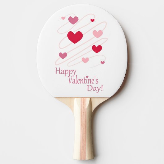 "HAPPY VALENTINE'S DAY" ハート 卓球ラケット (正面)