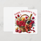Happy Valentine's Day - バレンタインデーカード サンキューカード (正面/裏面)