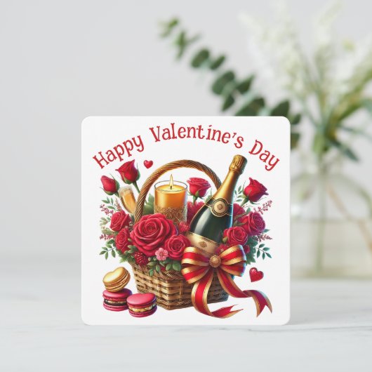 Happy Valentine's Day - バレンタインデーカード サンキューカード (スタンド正面)
