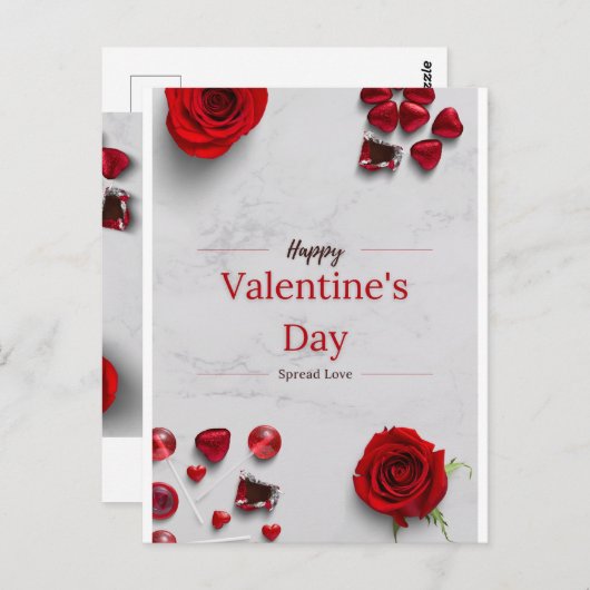 Happy Valentine's Day ポストカード (正面/裏面)