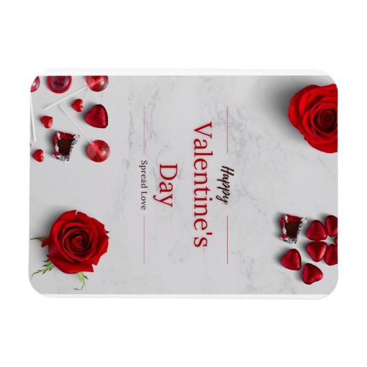 Happy Valentine's Day マグネット (横)