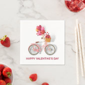 Happy Valentine's Day | 自転車と風船 スタンダードカクテルナプキン (インサイチュ)