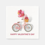 Happy Valentine's Day | 自転車と風船 スタンダードカクテルナプキン (正面)