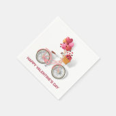 Happy Valentine's Day | 自転車と風船 スタンダードカクテルナプキン (角)
