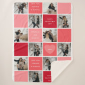 Happy Valentines Day 12フォトグリッド シェルパブランケット (正面)