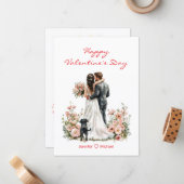 happy valentines day 2 photos illustration budget ノートカード (正面/裏面インサイチュ)