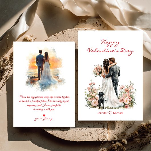 happy valentines day 2 photos illustration budget ノートカード