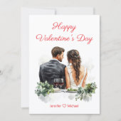 happy valentines day 2 photos illustration red  ノートカード (正面)