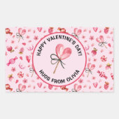 Happy Valentines Day, 4 Rectangle, Ovalシール 長方形シール (正面)