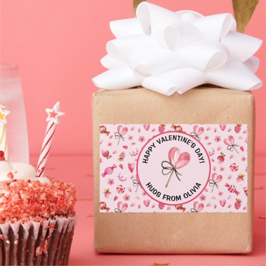 Happy Valentines Day, 4 Rectangle, Ovalシール 長方形シール (パーティー)