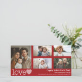 Happy Valentines Day - 5写真コラージュ シーズンカード (スタンド正面)