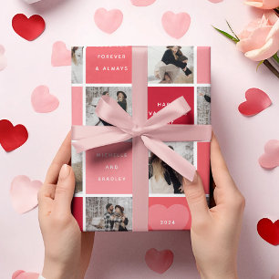 Happy Valentines Day 8フォトグリッド ラッピングペーパー