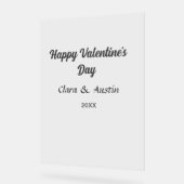 Happy Valentine's day add name date simple minimal アクリルサイン (傾斜)