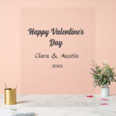 Happy Valentine's day add name date simple minimal アクリルサイン (ウェディング)